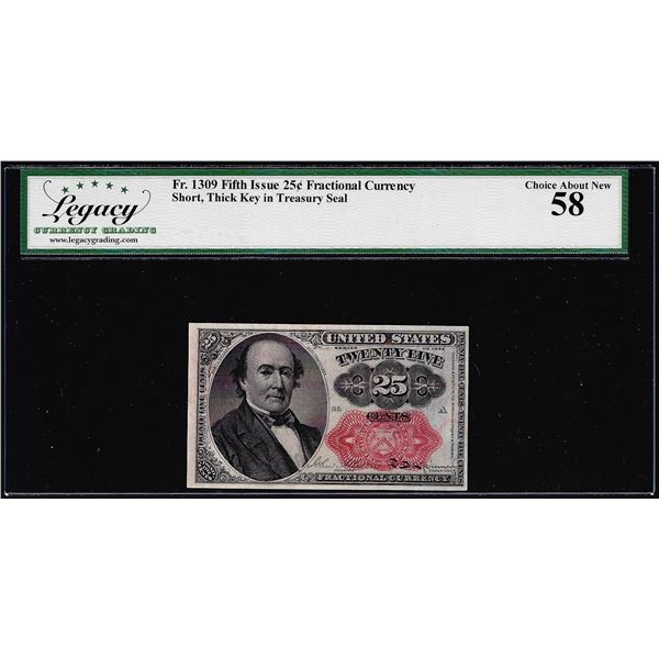 1874 Fifth Issue 25 Cents Fractional Currency Note Fr.1309 Legacy Choice About New 58