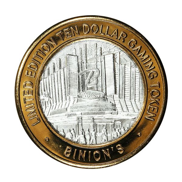 .999 Silver Binion's Las Vegas, Nevada $10 Casino Limited Edition Gaming Token