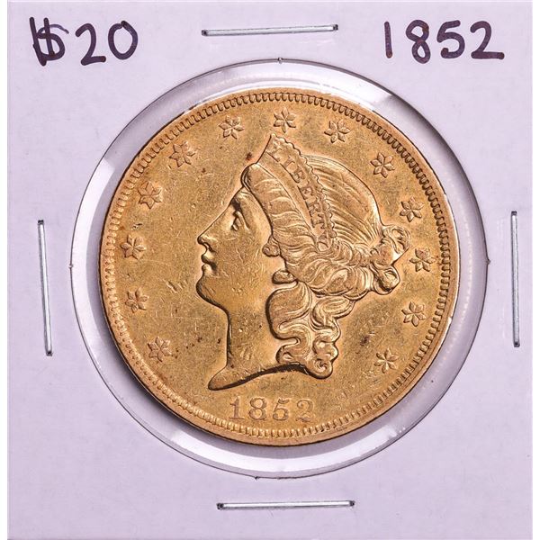 1852 Type 1 $20 Liberty Head Double Eagle Gold Coin