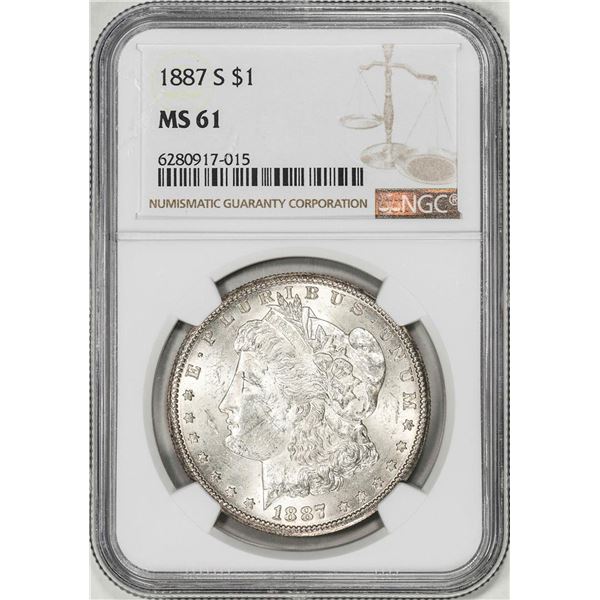 1887-S $1 Morgan Silver Dollar Coin NGC MS61