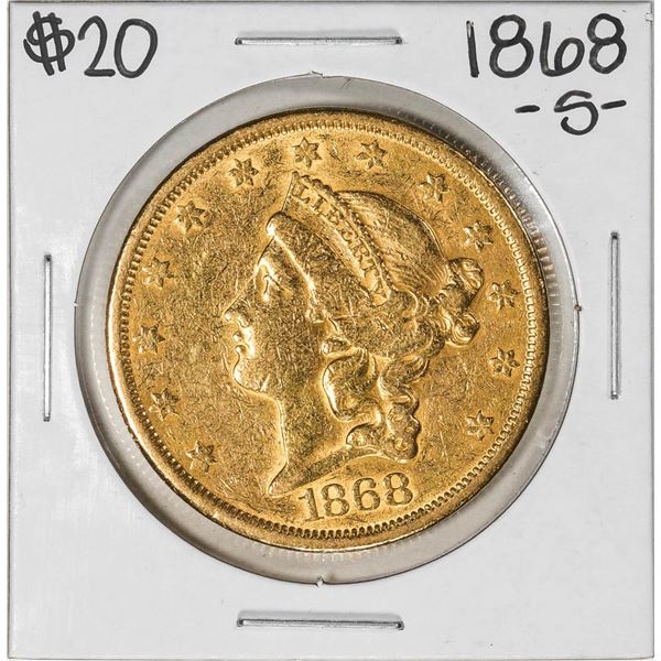 1868-S Type 2 $20 Liberty Head Double Eagle Gold Coin