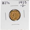 1925-D $2 1/2 Indian Head Quarter Eagle Gold Coin