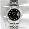Image 4 : Rolex Men's Stainless Steel Black 3 ctw Diamond Datejust Wristwatch