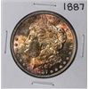 Image 1 : 1887 $1 Morgan Silver Dollar Coin Nice Color