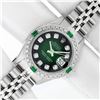 Image 2 : Rolex Ladies Stainless Steel Green Vignette Diamond Datejust Wristwatch