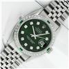 Image 2 : Rolex Men's Stainless Steel Green Vignette Diamond Datejust Wristwatch