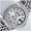 Rolex Ladies Stainless Steel Silver Diamond Datejust Wristwatch