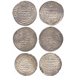 ISLAMIC COINS, Abbasid. al-Muqtadir, Dirhams (3), Wasit 303h, 3.35g, Jannaba 305h, 3.42g, 