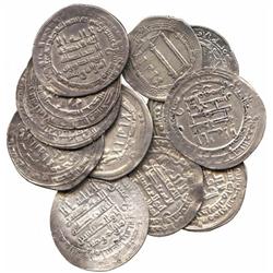 ISLAMIC COINS, Abbasid. Dirhams (12), Isbahan 244h, al-Ahwaz, date unclear, al-Basra 311h,