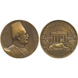 ISLAMIC COINS, Egypt. Bronze Medal, 1929, Visit of Fu’ad I to Germany, by S E Vernier & M 