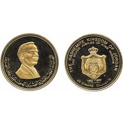 ISLAMIC COINS, Jordan. Gold Proof 25-Dinars, 1977, commemorating the silver jubilee of Kin