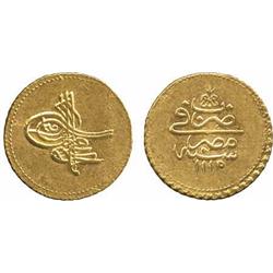 ISLAMIC COINS, Ottoman. Ahmad III, Gold Funduq, Misr 1115h, 3.43g.  Extremely fine.