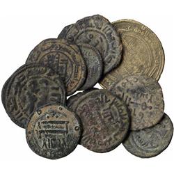 ISLAMIC COINS, Miscellaneous. Islamic Fulus (10), Arab Byzantine (3), standing caliph Dima