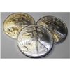 Image 1 : Lot of (3) US Silver Eagles Random Dates