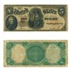 Image 1 : 1907 $ 5 "Wood Chopper"  US Currency G-VG