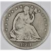 Image 1 : 1861 LARGE S Seated Liberty Half Dollar