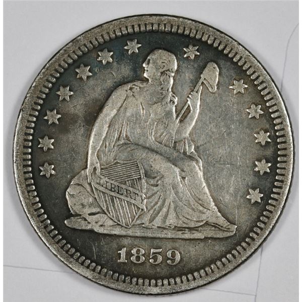 1859 Liberty Seated Quarter