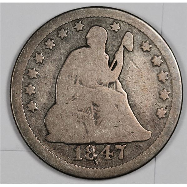 1847 Liberty Seated Quarter