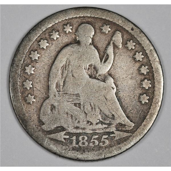 1855 o Liberty Seated Half Dime