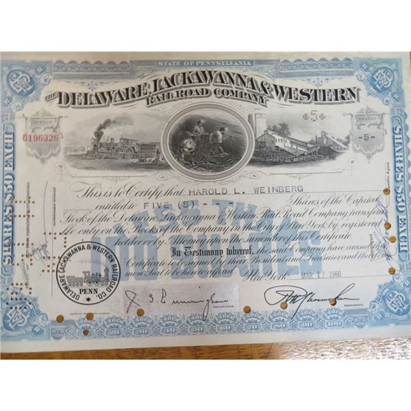 Delaware-Lackawanna Stock Certificate