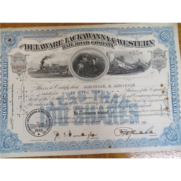 Delaware-Lackawanna Stock Certificate