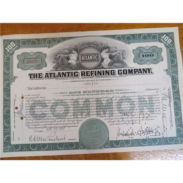 Atlantic Refining Co. Stock Certificate