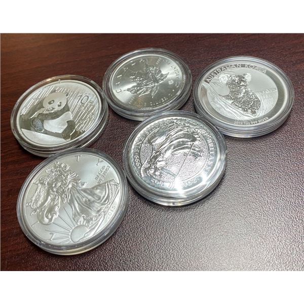 2015 5- Nation 1 oz. Silver Bullion Lot