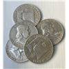 Image 1 : (5) Random Date/Grade Franklin Half Dollars