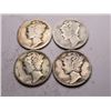 Image 1 : (4) Better Date Mercury Dimes