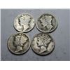 Image 1 : (4) 1920's Mercury Dimes