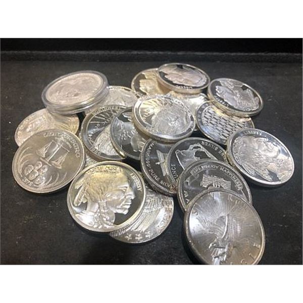 (10) Random Maker and Design 1 oz Silver Rounds