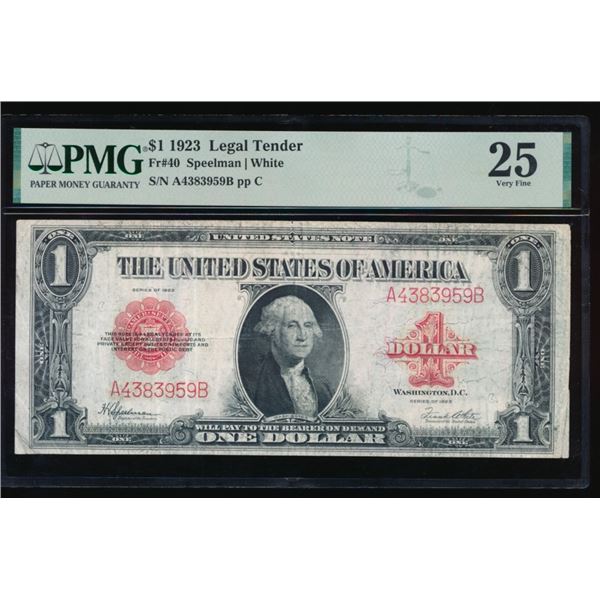 1923 $1 Legal Tender Note PMG 25