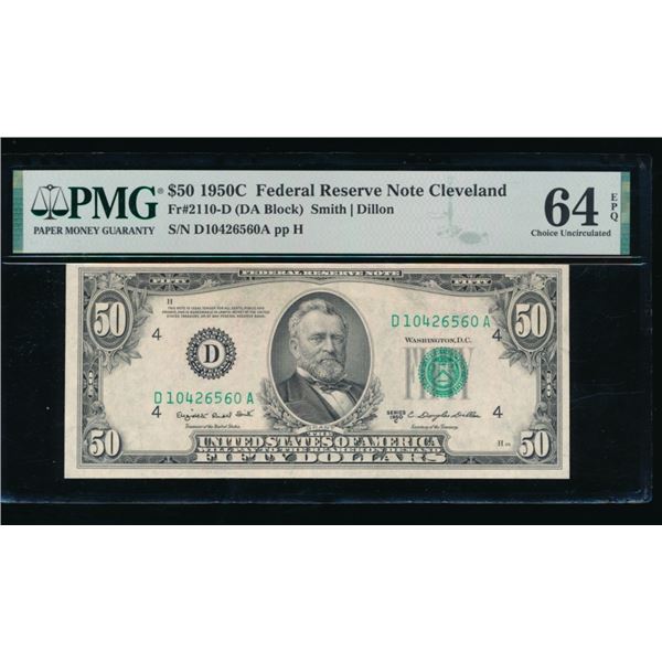1950C $50 Cleveland FRN PMG 64EPQ