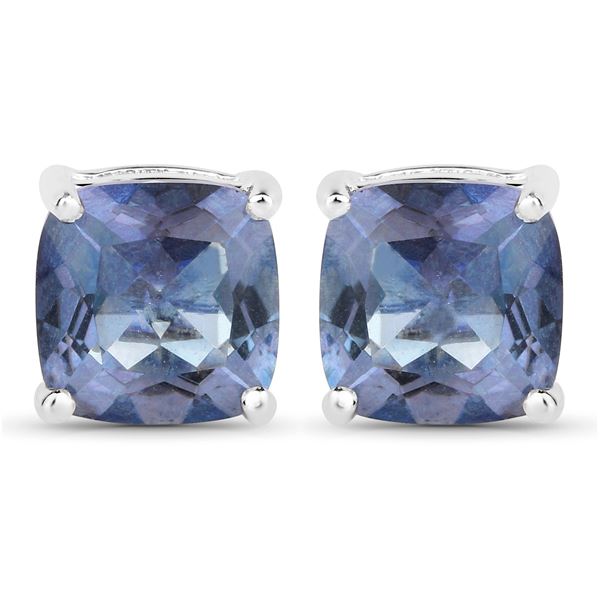 Plated Rhodium 4.20ctw Mystic Quartz Earrings
