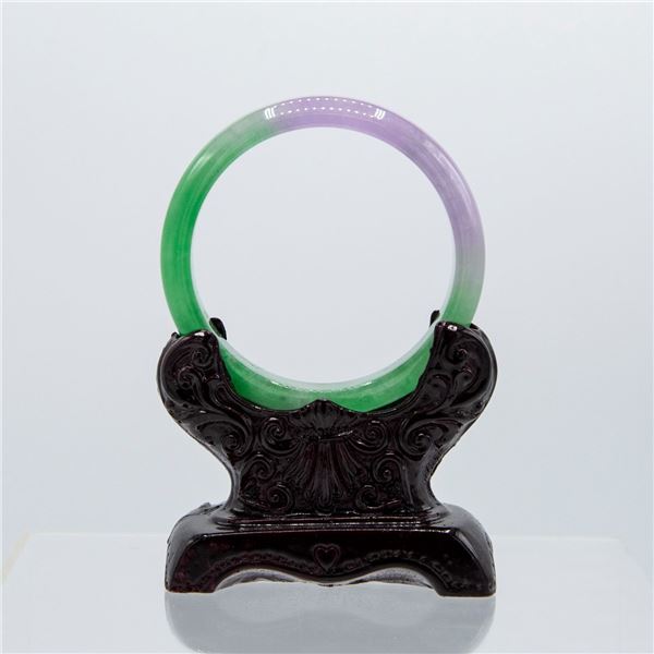 Chinese Fine Natural Lavender Green Jadeite Bangle