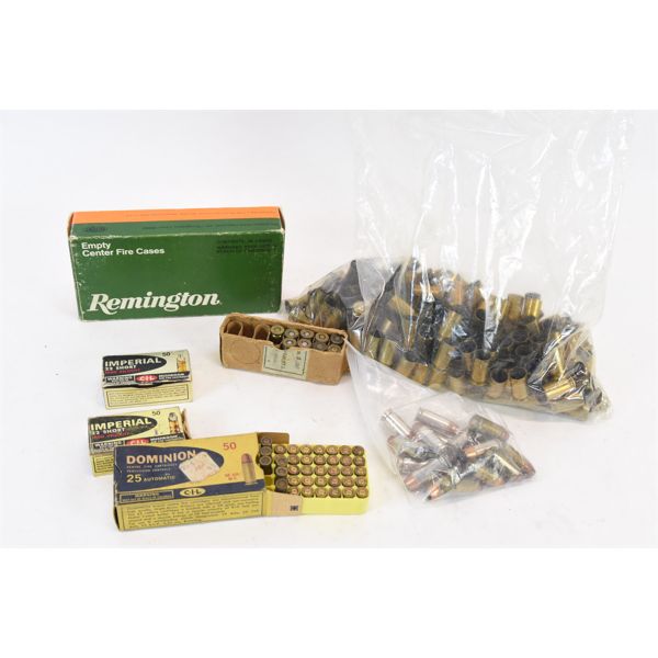 Box Lot Mixed Ammunition & Brass