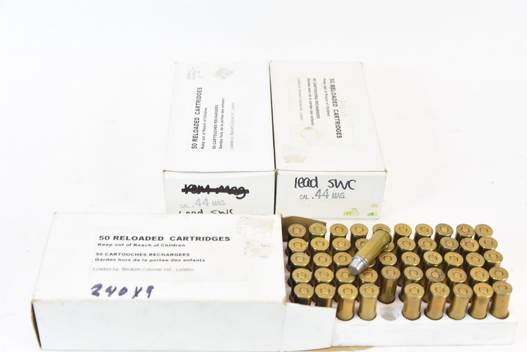 Mag Lead 150 Rounds Mixed 44 Mag Lead Semi-Wadcutter Reloaded Ammunition