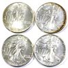 4x 1oz 1986-1989 USA $1 Silver Eagles .999 Silver Coins. Includes: 1986, 1987, 1988, & 1989. 4pcs. (
