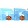 Image 2 : 1-cent 1963 Double Hanging 3 & Triple Hanging 3 CCCS MS63 Red. 2pcs