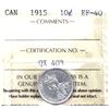 Image 1 : 1915 Canada 10-cent ICCS EF40