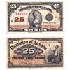 Image 1 : 2x Dominion 25c Notes - DC-15b 1900 Boville VF-EF & DC-24d 1923 Campbell VF-EF. 2pcs