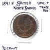 Image 1 : British North Borneo 1/2-cent 1891H UNC+, Trace Red