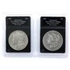 Image 1 : USA Morgan Dollar 1880 & 1881 Slabbed VG Collector's Edition. 2pcs.