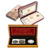 Image 1 : 2x 2001-2008 Coin and Stamp Sets. Incl: 2001 3-cent First Postage Stamp, & 2008 First Coinage. 2pcs.
