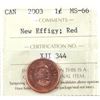 Image 1 : 1-cent 2003 New Effigy ICCS Certified MS66, Red