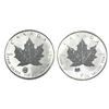 Image 1 : 2016 Canada 1oz Yin Yang & Four Leaf Clover Privy Mark .9999 Fine Silver Maple Leafs. 2pcs (Tax Exem