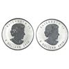 Image 2 : 2016 Canada 1oz Yin Yang & Four Leaf Clover Privy Mark .9999 Fine Silver Maple Leafs. 2pcs (Tax Exem