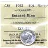 Image 1 : 1952 Canada 10-cent Rotated Dies ICCS MS66