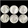Image 2 : 1940s (6) Mercury Dimes UNCIRCULATED