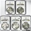 Image 1 : 1922-1923 Set (5) Silver Peace Dollar NGC - MS63